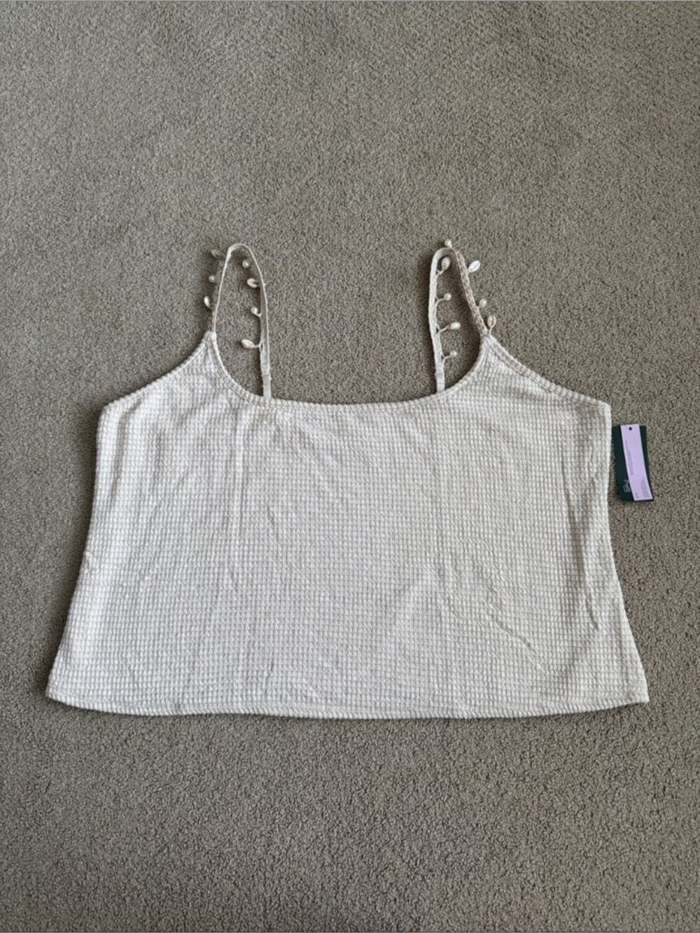 Women's Scoopneck Shell Trim Tank Top - Picture 2 of 3